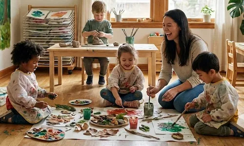 Kreatives Basteln in unseren hellen Räumen