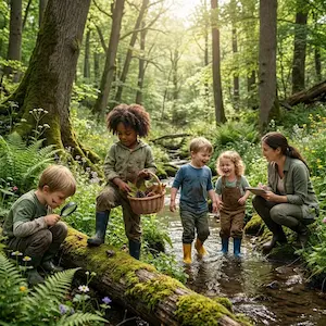 Naturerlebnisse im Garten der Kindergruppe